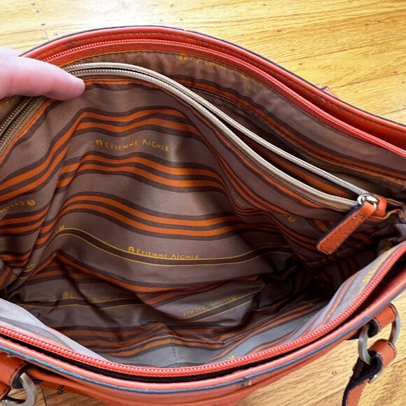 Orange Etienne Aigner Leather Purse - Picture 10 of 14